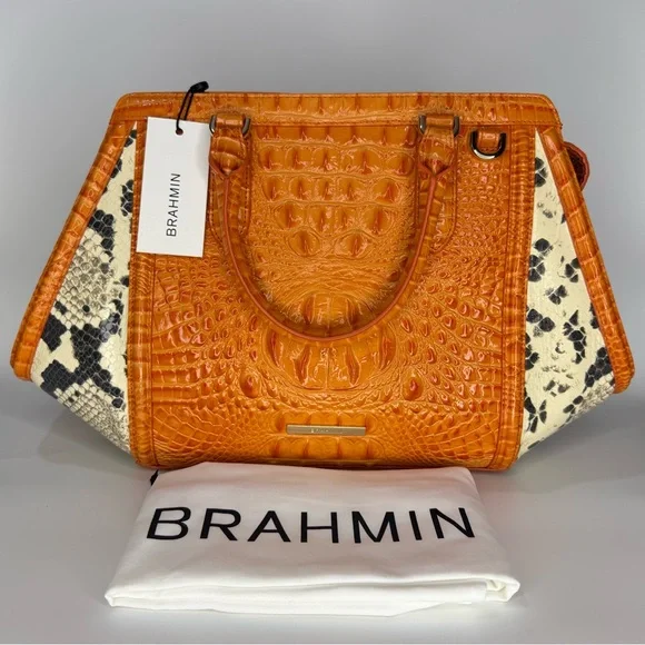 Brahmin Arden Satchel Marmalade Wynette Shoulder Bag Authentic Brand New Rare - Picture 1 of 10